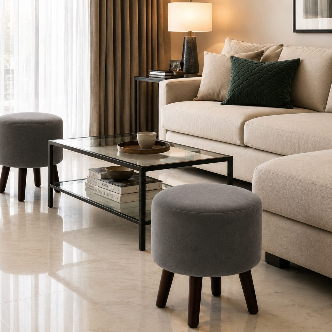 Mistwood Curve Ottoman