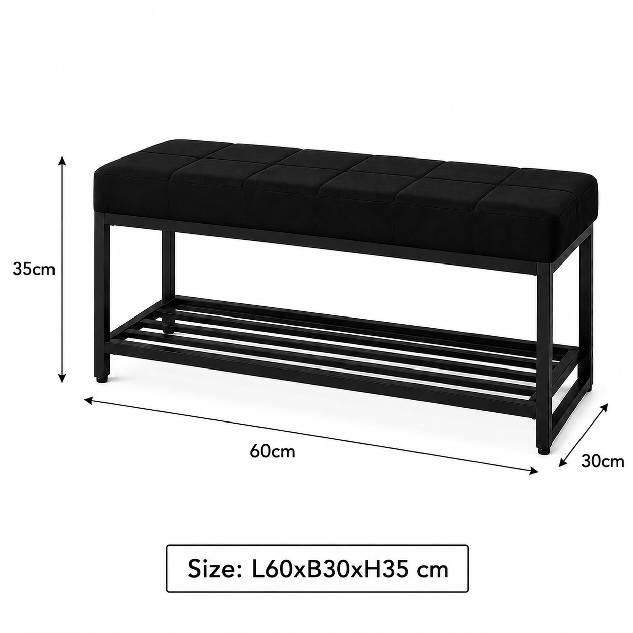 Midnight Noir Storage Bench