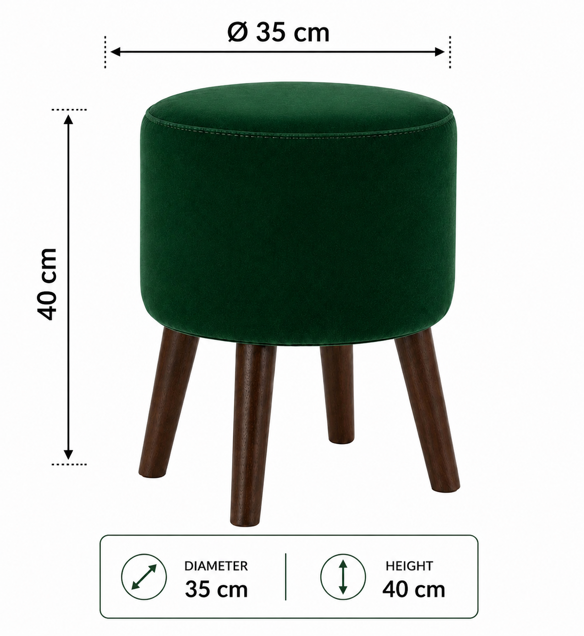 Evergreen Curve Ottoman