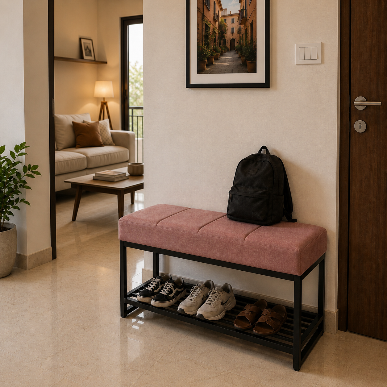 Blush Rose Storage Bench