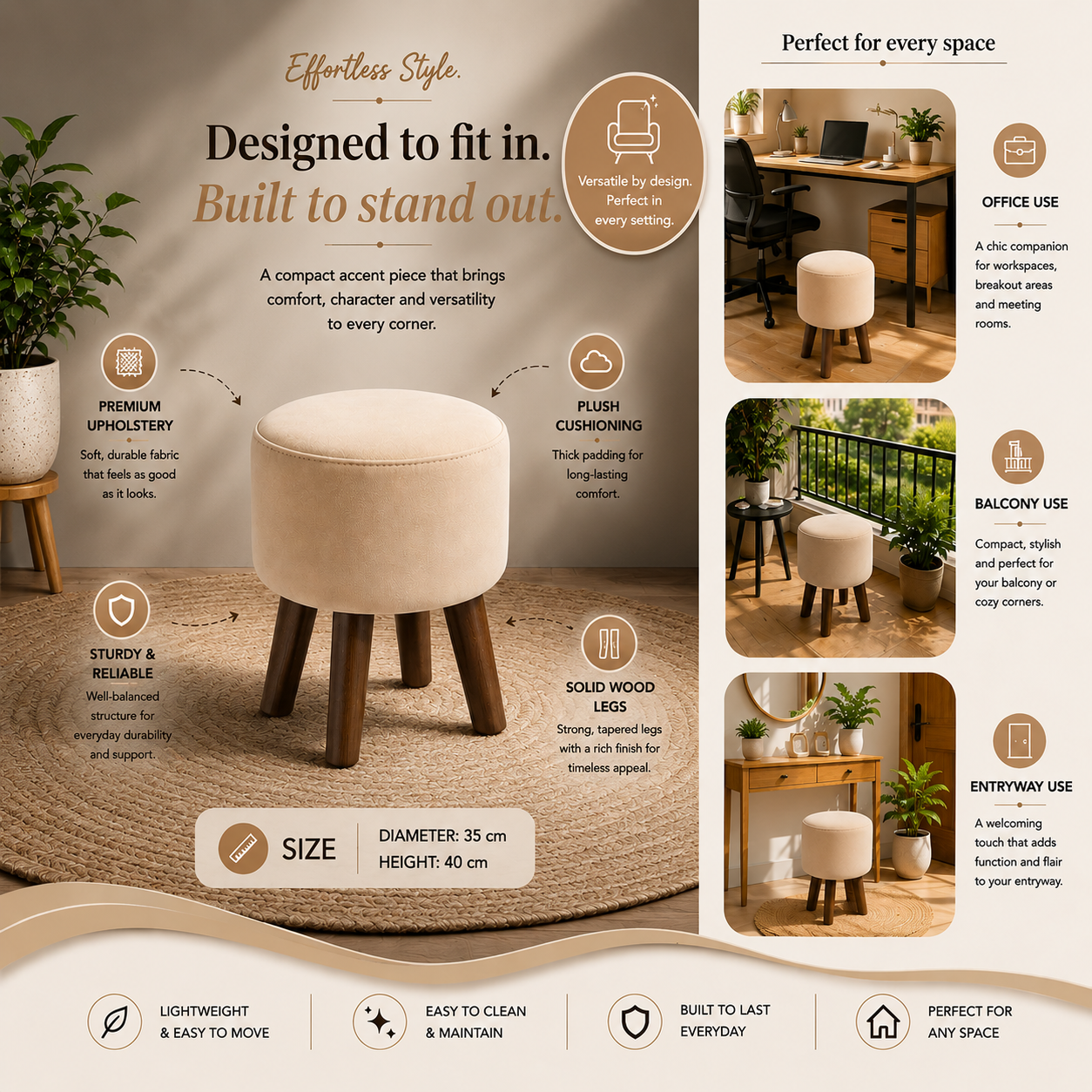 Pearl Nest Ottoman