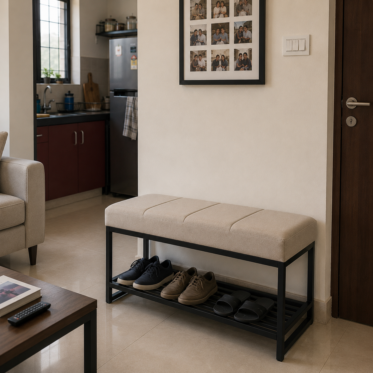 Ivory Glow Storage Bench