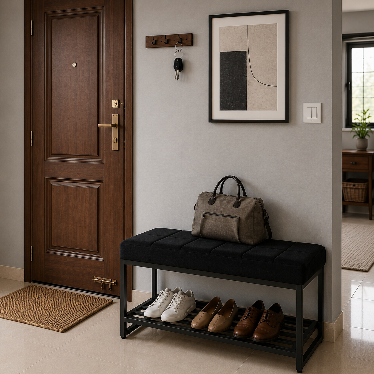 Midnight Noir Storage Bench