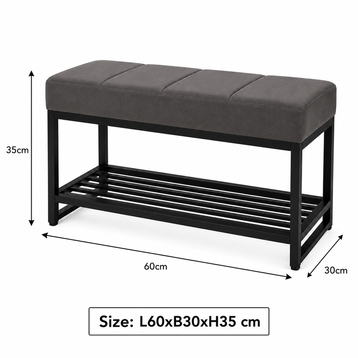 Stone Mist Storage Bench