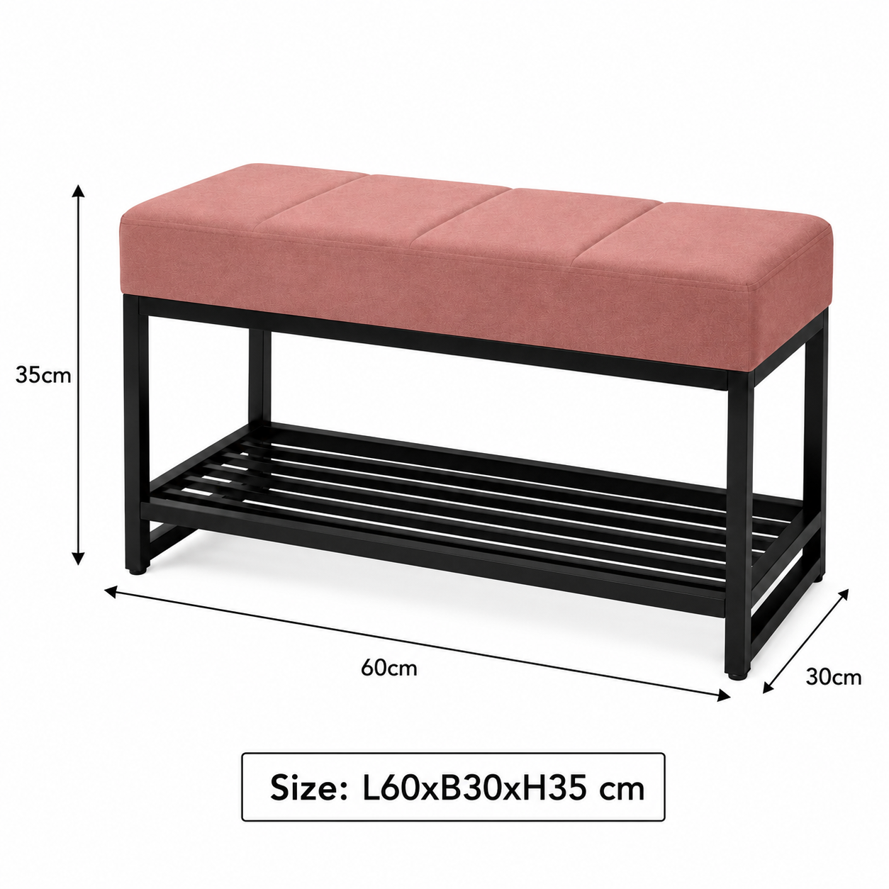 Blush Rose Storage Bench