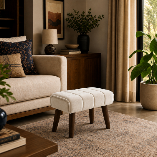 Ivory Noir Ottoman