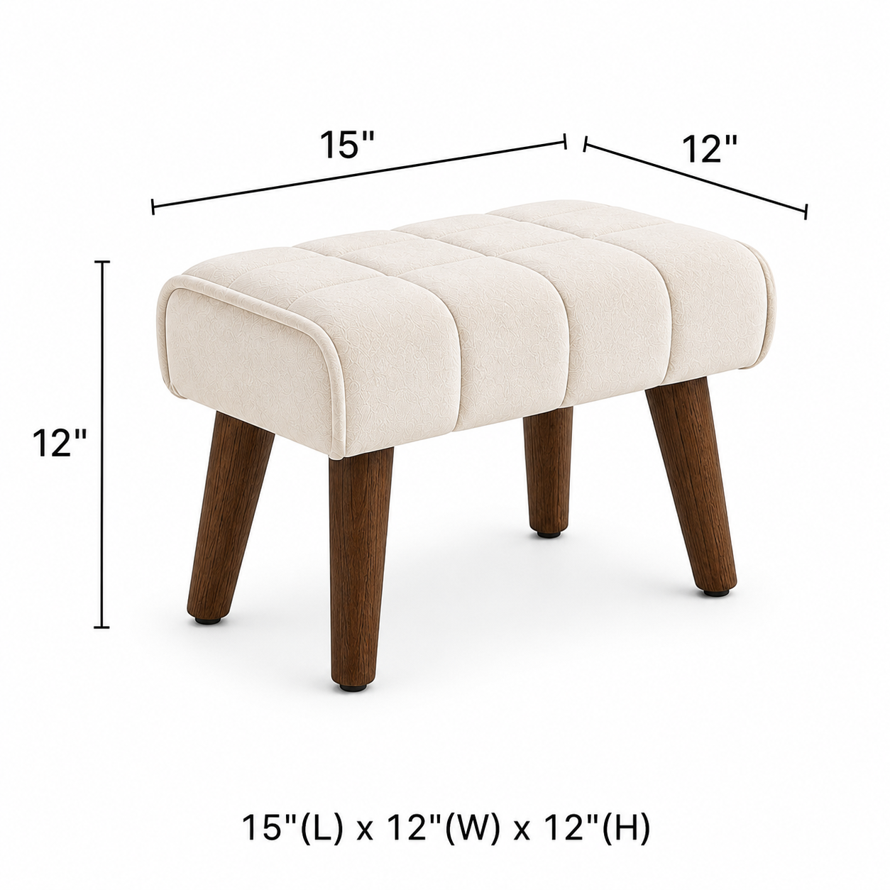 Ivory Noir Ottoman