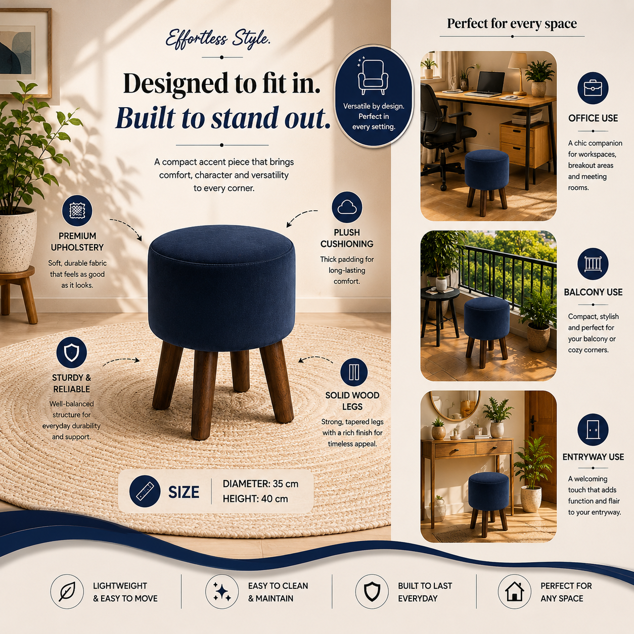Sapphire Cove Ottoman