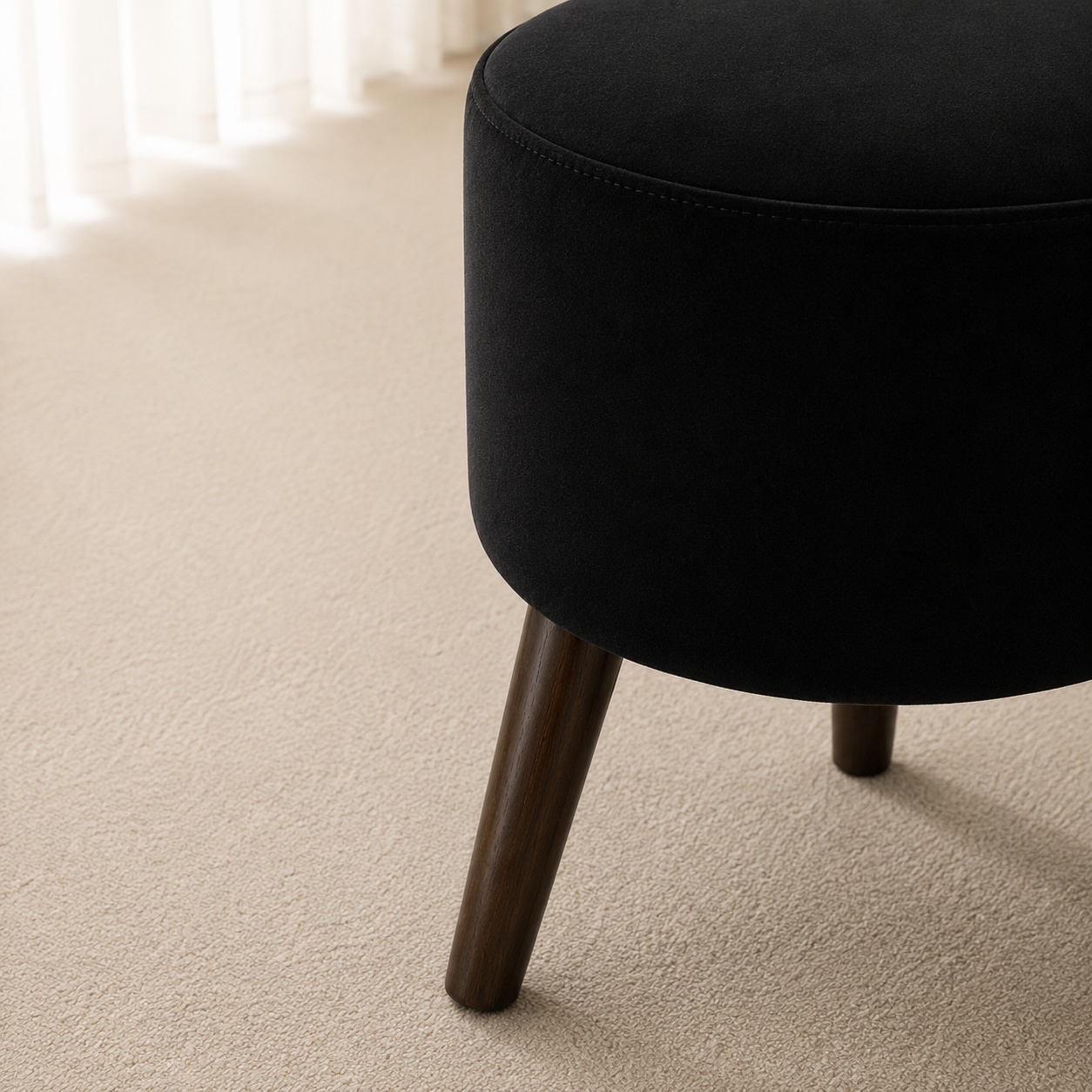 Obsidian Black Ottoman