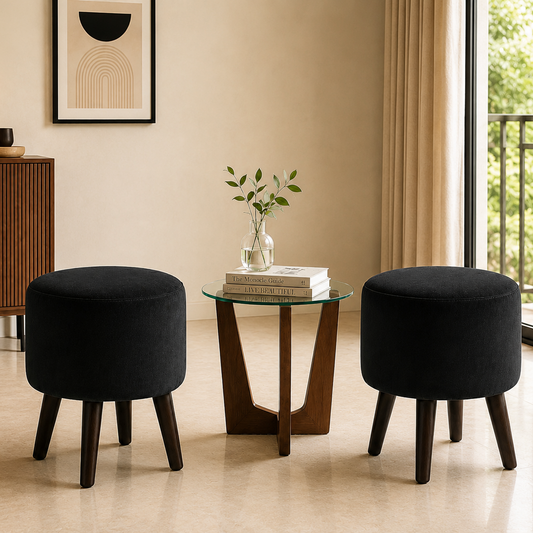 Obsidian Black Ottoman