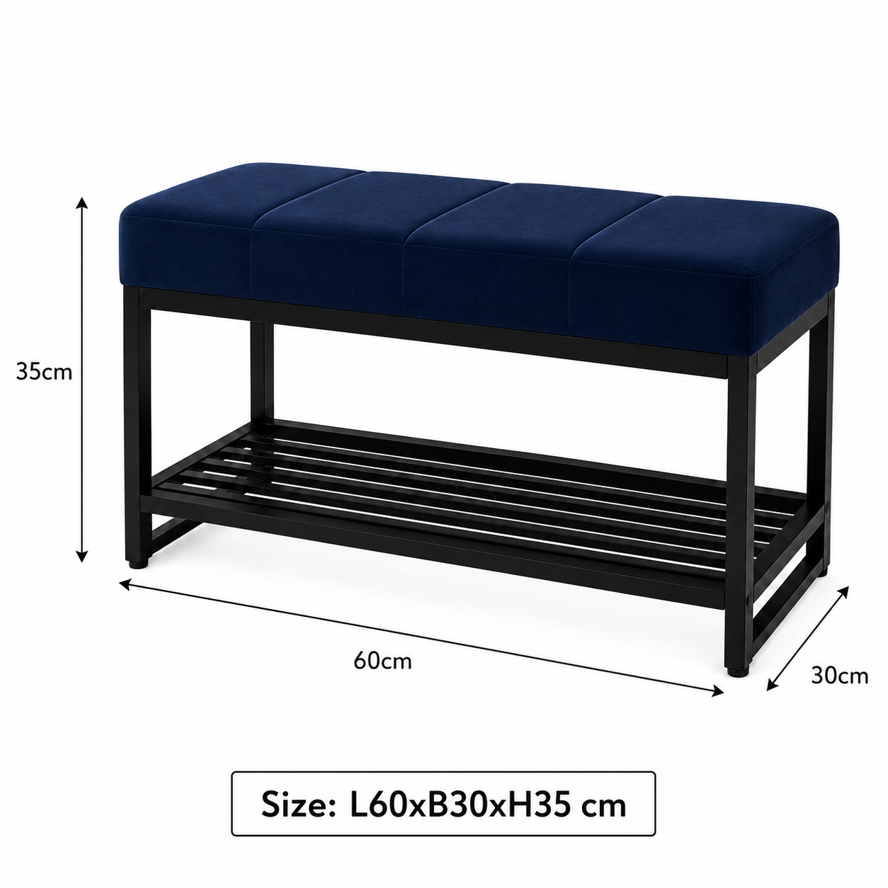 Navy Tide Storage Bench